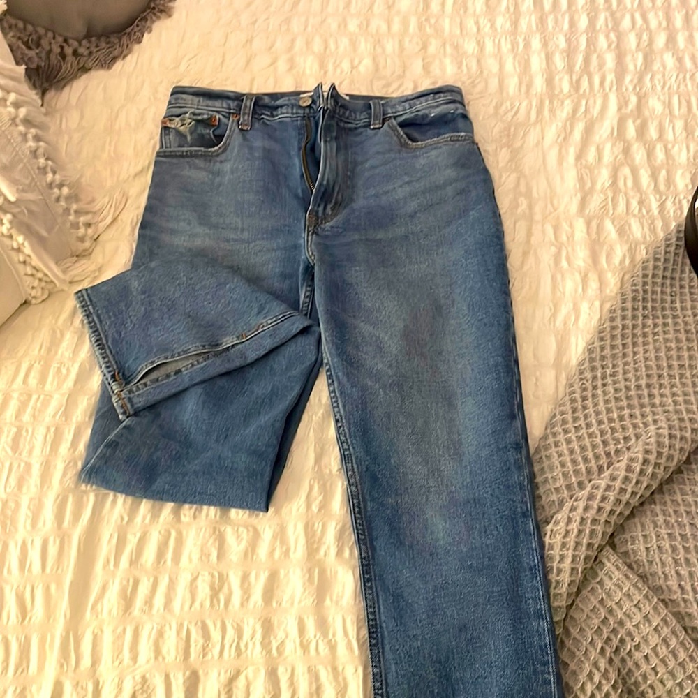 Abercrombie the skinny high rise split hem jeans